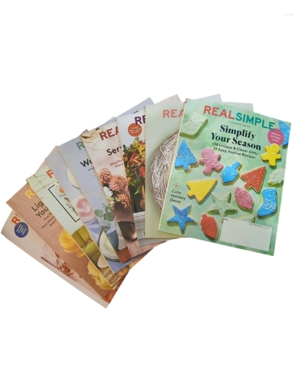 Real Simple Set of 9 Home Magazines Gardens Recipes Cooking Magazine Lot 2020-22